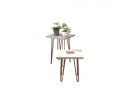 Hamilton Small Side Table with Wooden Beige Top and Chrome Legs - Floor Stock